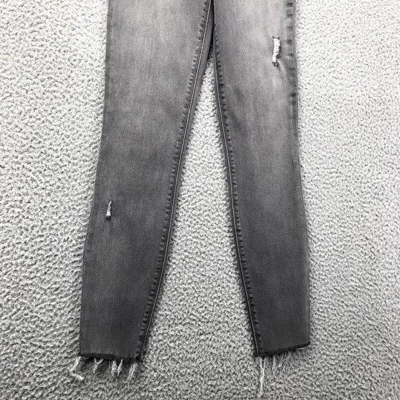 SPANX Womens Size XS Gray Distressed Raw Hem Mid Rise Skinny Ankle Jegging Jeans - Picture 3 of 16
